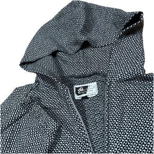 Engineered Garments Black White Geometric Pattern Zip Up Hoodie Medium USA Made